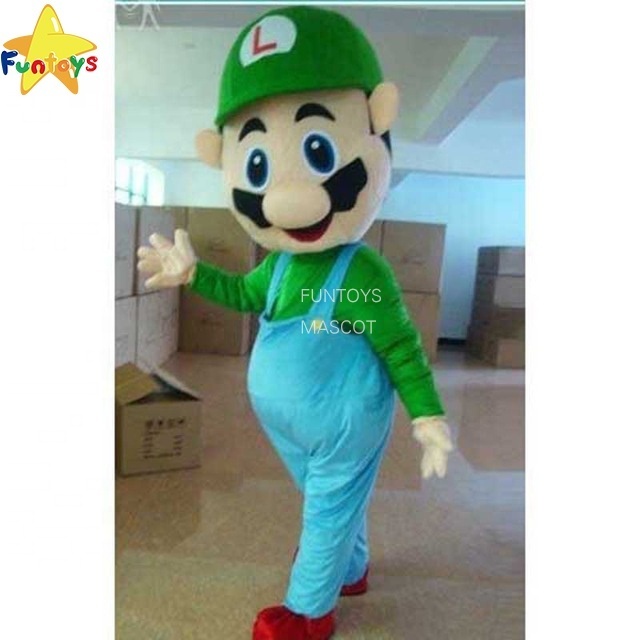 Funtoys CE Funny Cosplay Mascot Costume Super Mario Luigi Brothers Fancy Dress Up Party Cute Costume For Adult