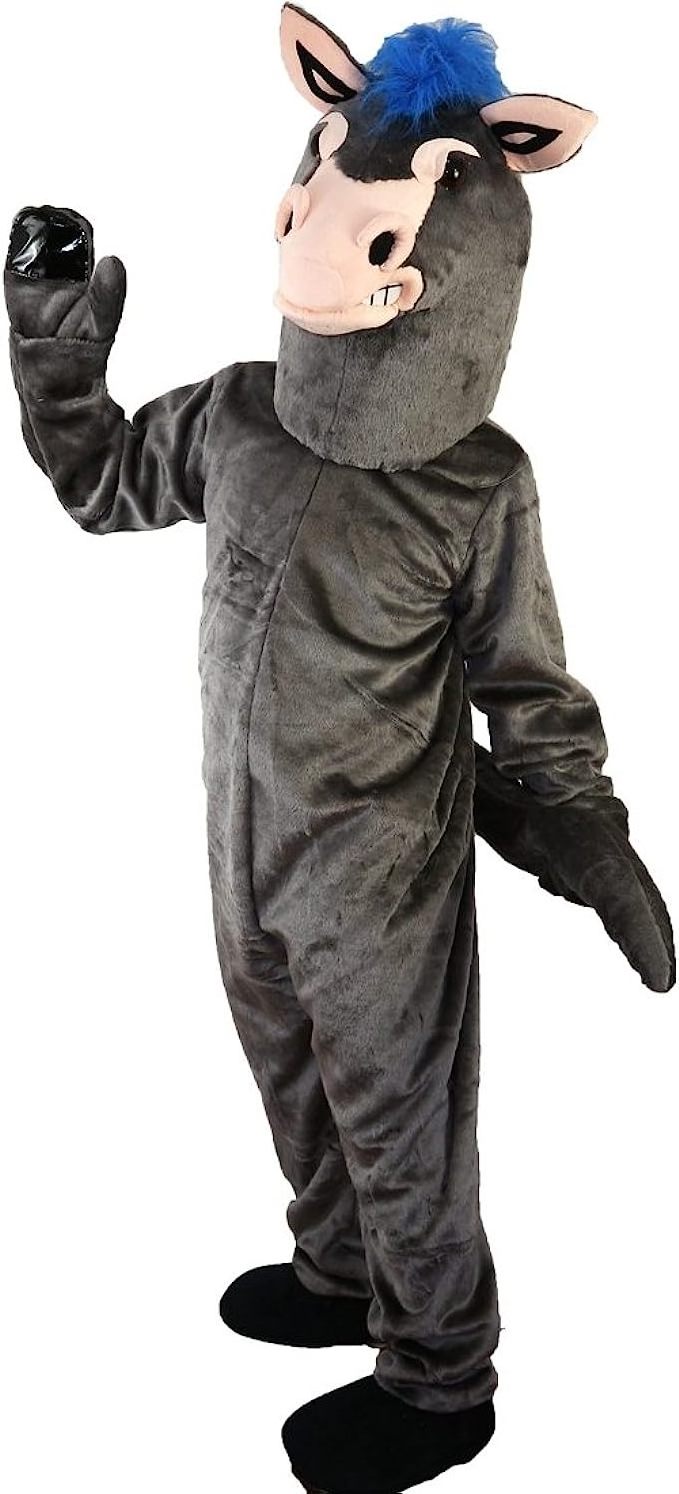 Funtoys Grey Donkey Mascot Costume for Animal Cartoon Cosplay Adult Size for Party Game Feast Carnival