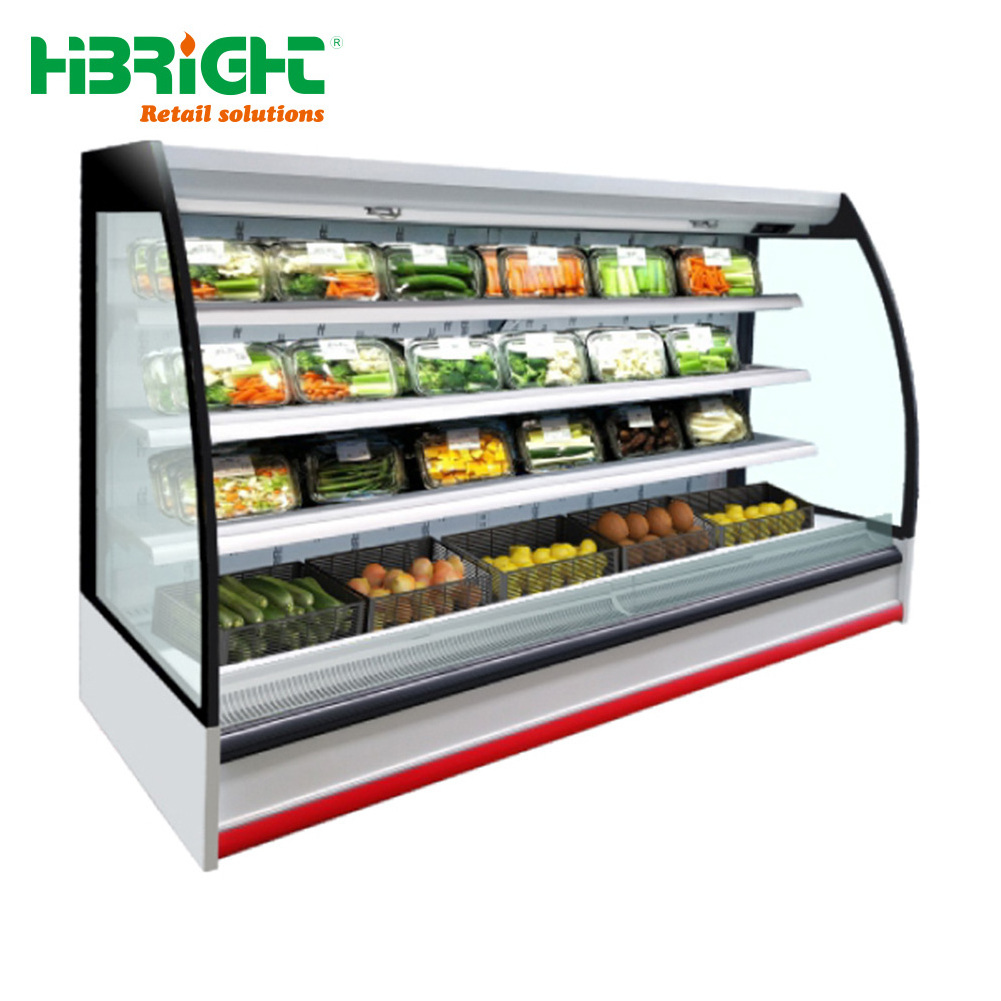 supermarket Temperature and Humidity control fresh flower open display cooler