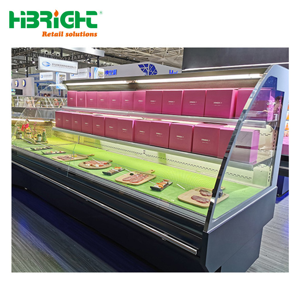 supermarket Temperature and Humidity control fresh flower open display cooler