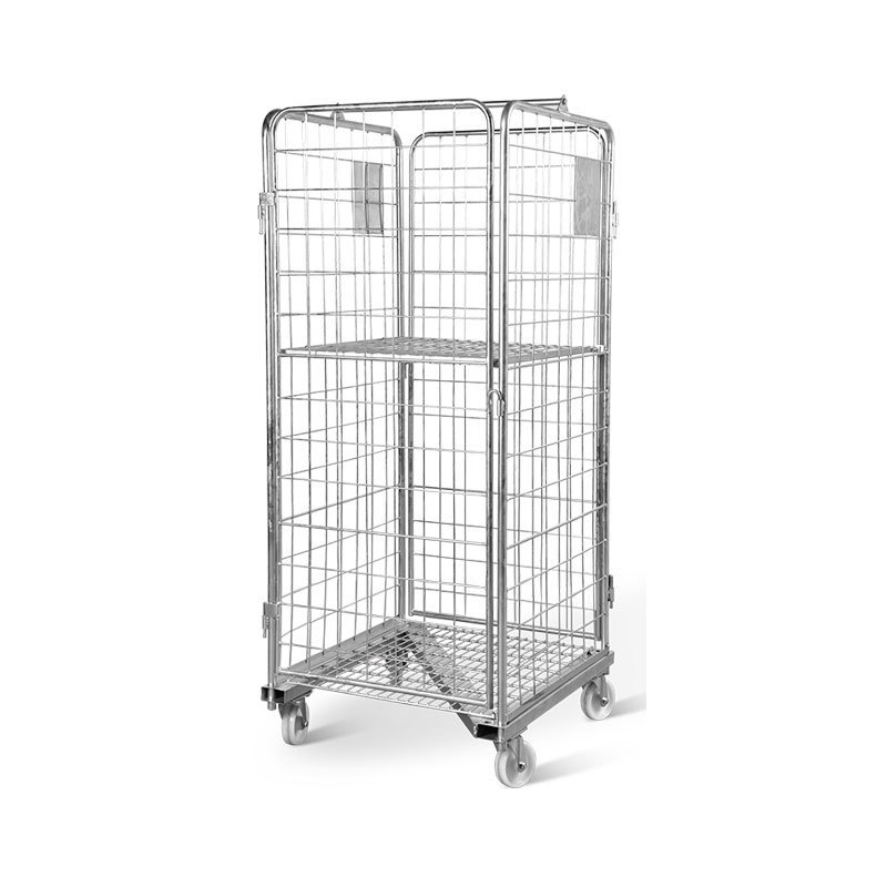 Metal Steel Warehouse Collapsible Roll Cage With Mesh Infill Foldable Pallet Tower 19 a116 4 Other Warehouse Loading Equipment R