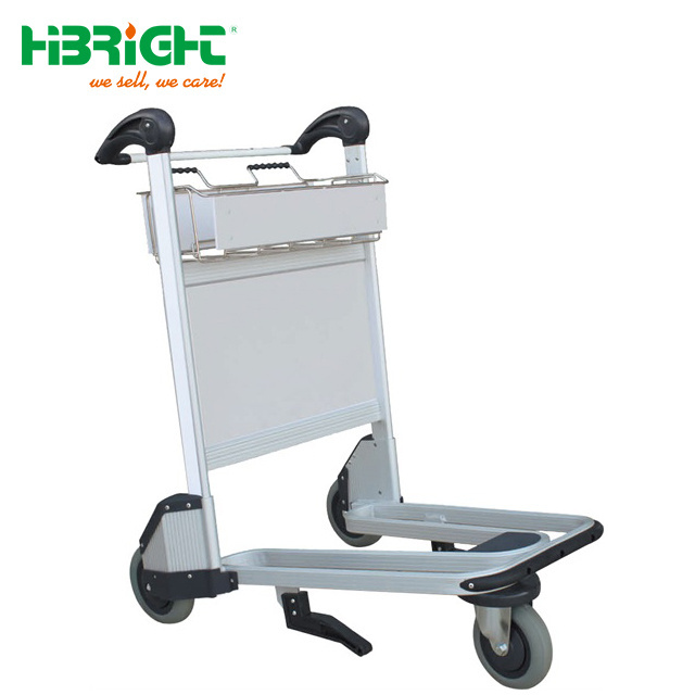 High Quality Aluminum Airport Luggage Trolley with Hand Brake