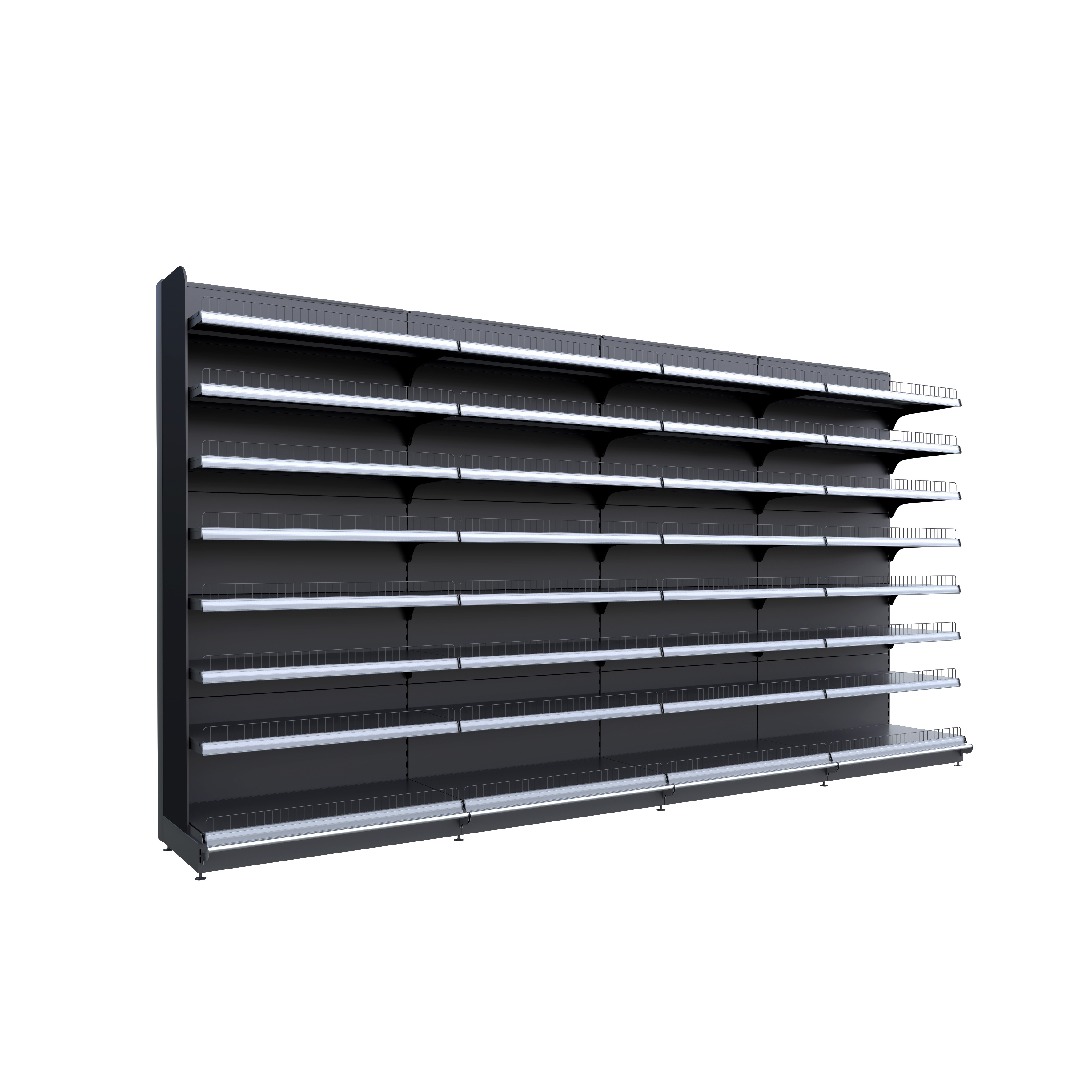 Hot Selling Commercial Heavy Duty Flat Back Panel Supermarket Store Gondola Shelving