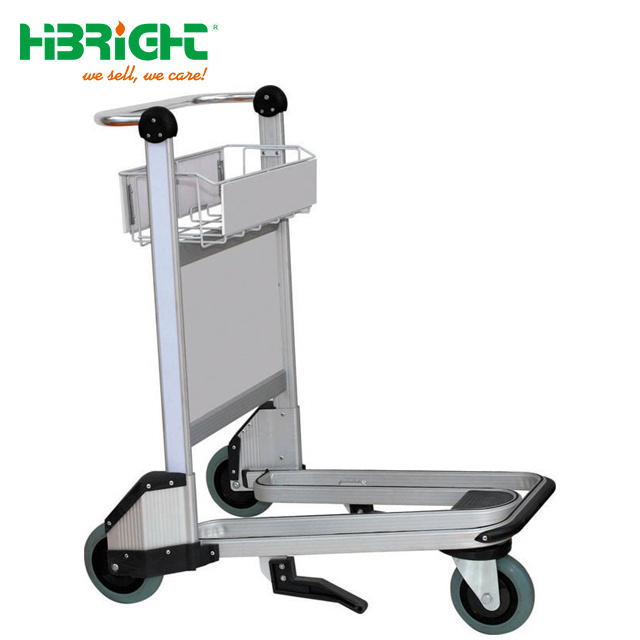 High Quality Aluminum Airport Luggage Trolley with Hand Brake