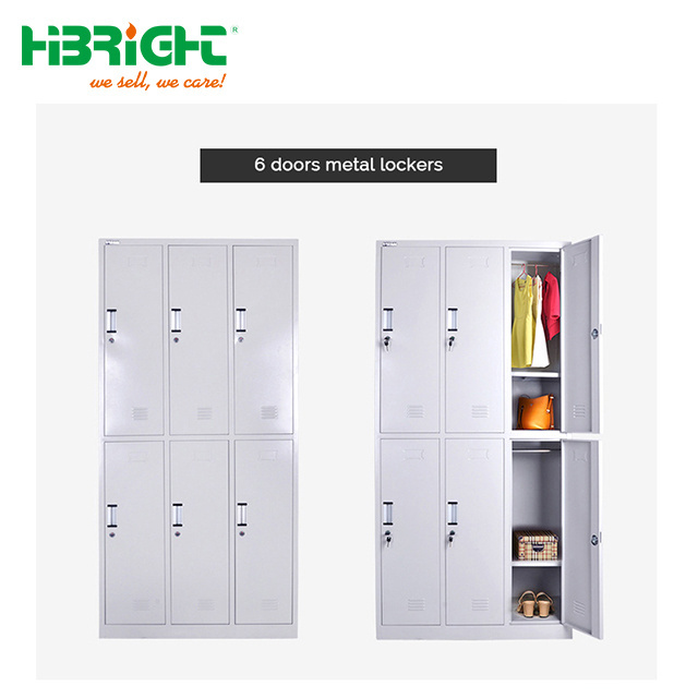 6-door steel metal cabinet clothes locker for sym and school