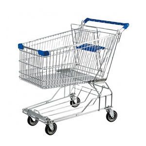 Supermarket Shopping Trolley Cart Metal Surface with customized logo