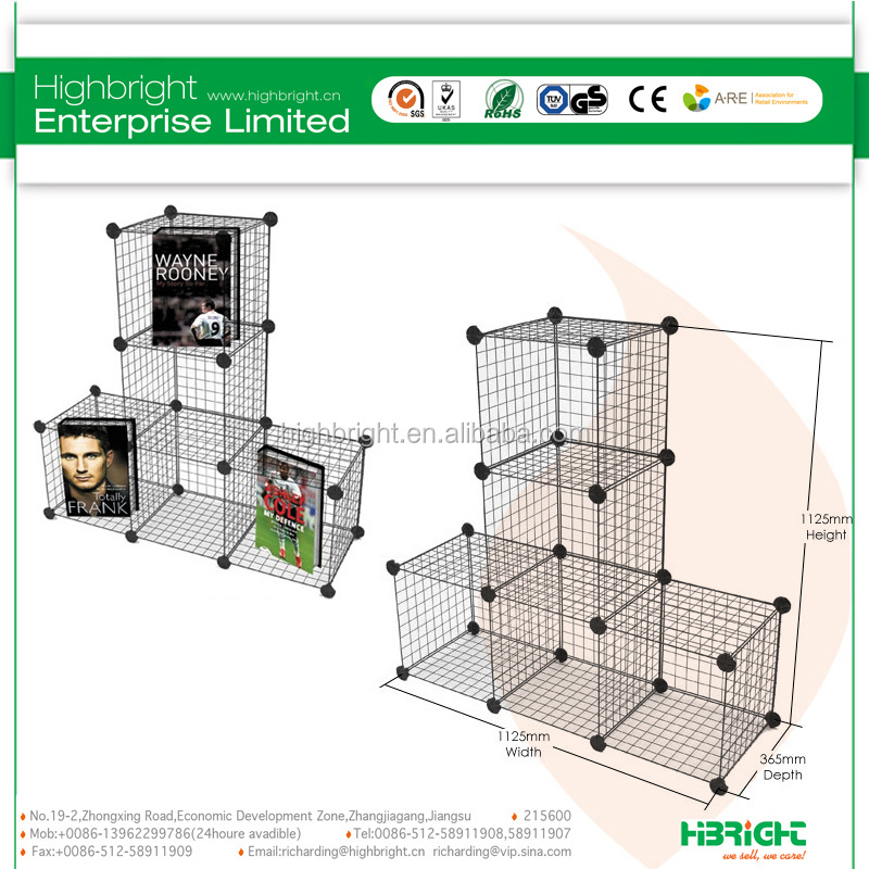 small pet cube wire display rack