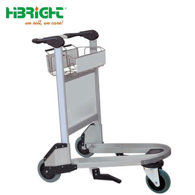 High Quality Aluminum Airport Luggage Trolley with Hand Brake