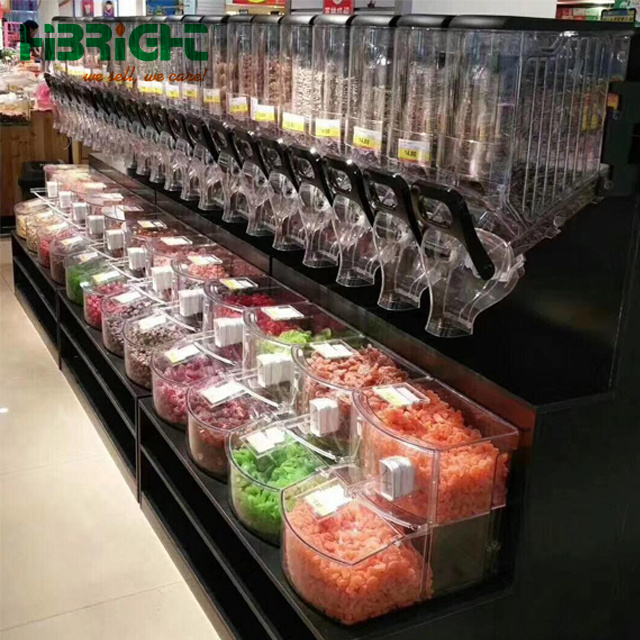 Supermarket Storage Acrylic Dry Gravity Bulk Food Dispenser