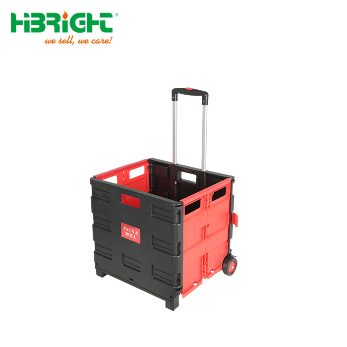 Rolling Folding Plastic Collapsible Crate with Wheels