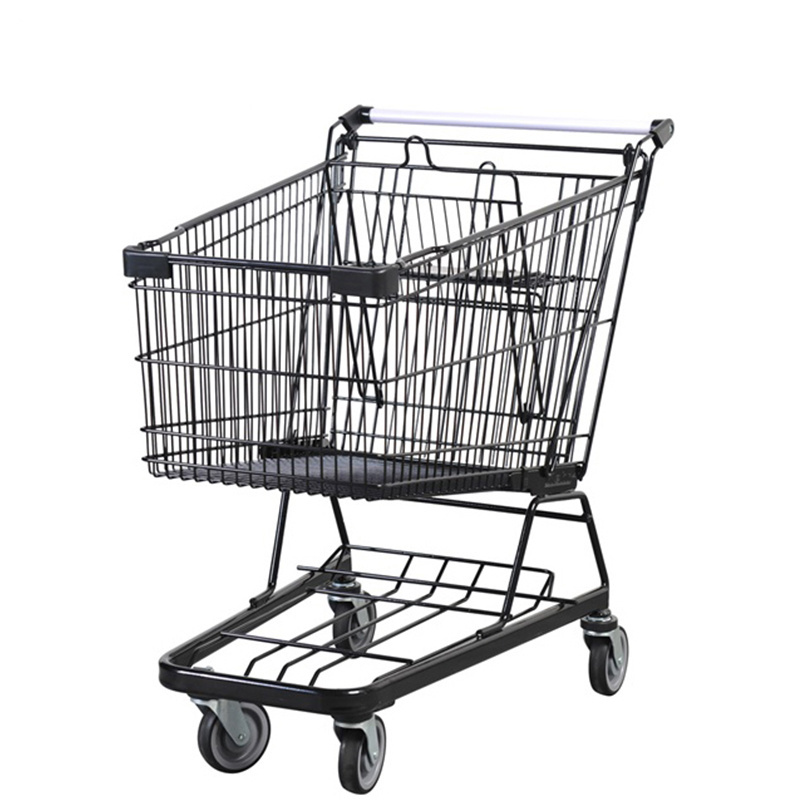 Asian big size dimension shopping trolley, European style supermarket hand shopping trolley, retail shopping trolley