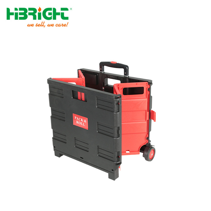 Rolling Folding Plastic Collapsible Crate with Wheels