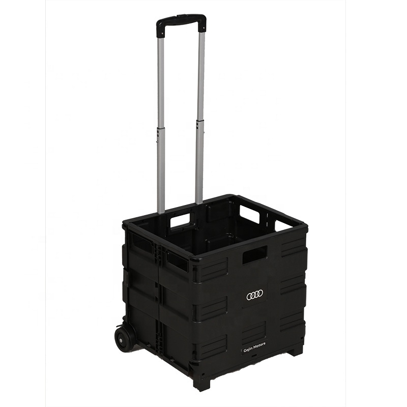 Rolling Folding Plastic Collapsible Crate with Wheels