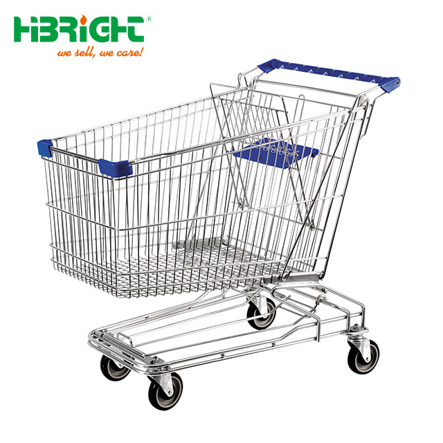 Supermarket Shopping Trolley Cart Metal Surface with customized logo