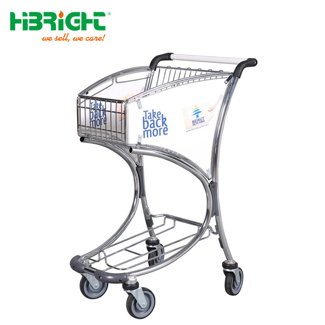 High Quality Aluminum Airport Luggage Trolley with Hand Brake