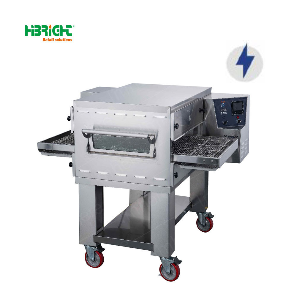 Customized size stainless Commercial kitchen food making machine Movable Electric control Conveyor pizza oven