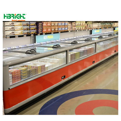 glass sliding door grocery store high capacity freezer supermarket island freezer