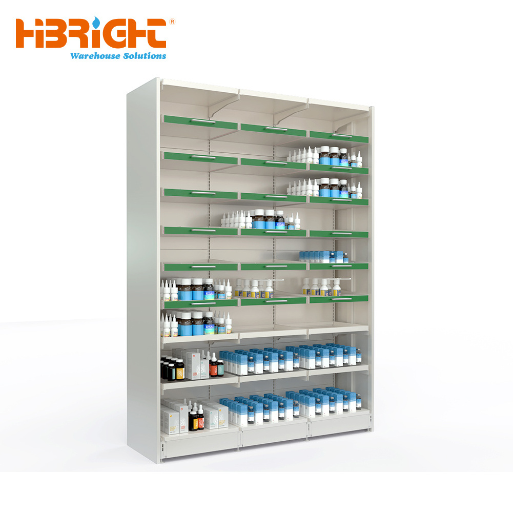 Display Stand Medical Display Rack Retail Store Dispensary Pharmacy Cabinet With Drawer Shelving Drugstore Furniture