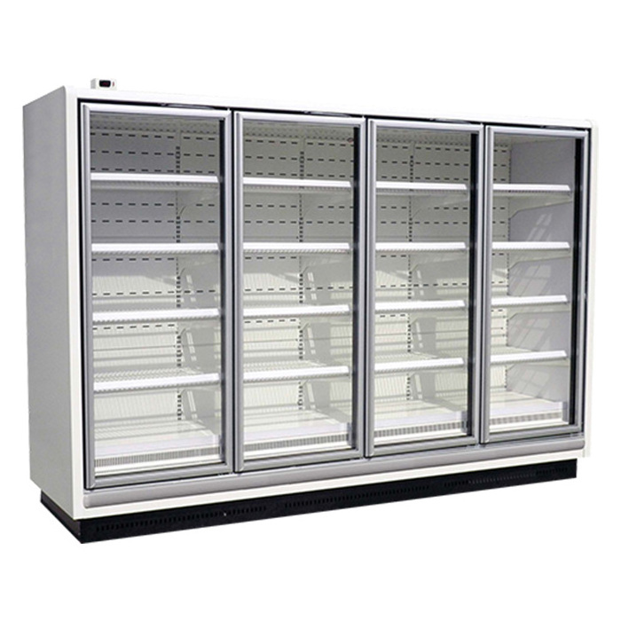 Three Tempered Glass Door Upright Convenience chiller supermarket freezer