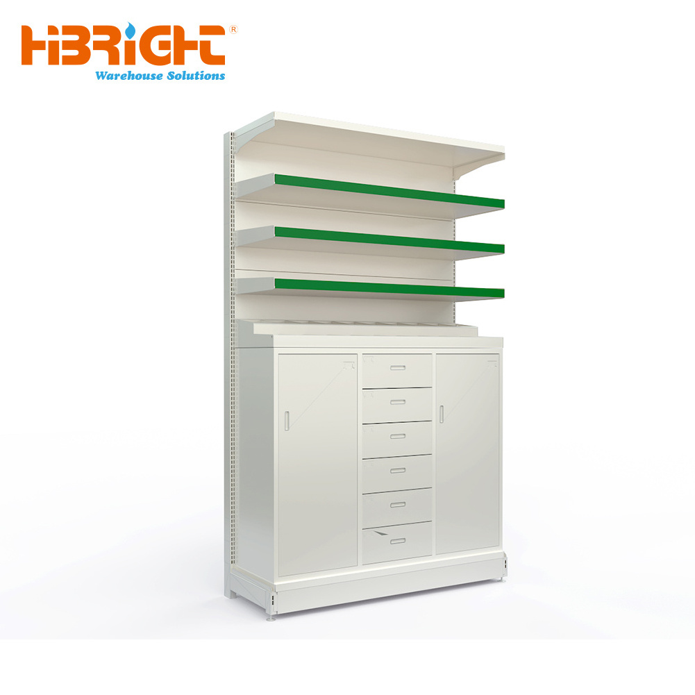 Display Stand Medical Display Rack Retail Store Dispensary Pharmacy Cabinet With Drawer Shelving Drugstore Furniture