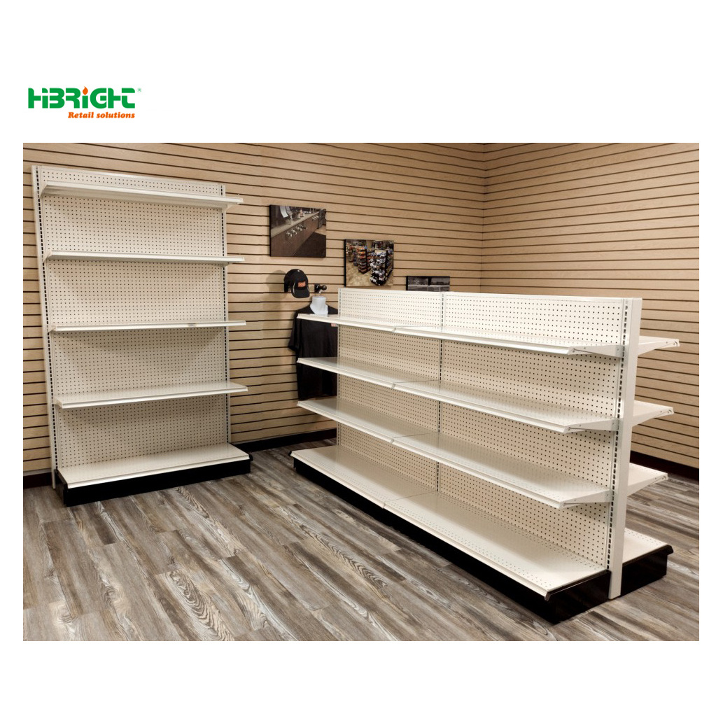 Multi-Layer Iron Commercial Grocery Store Heavy Duty Double Side Supermarket Shelving