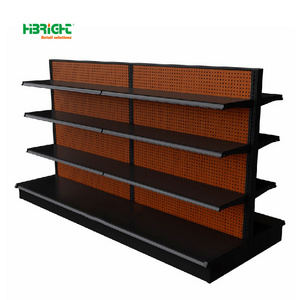 Multi-Layer Iron Commercial Grocery Store Heavy Duty Double Side Supermarket Shelving