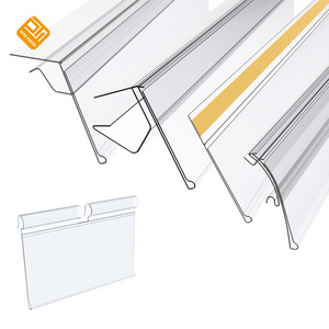 PVC Transparent Plastic Retail Store Rack Shelf Edge Talkers Extrusion Tag Data Strip Price Label Holder for Supermarket Shelves