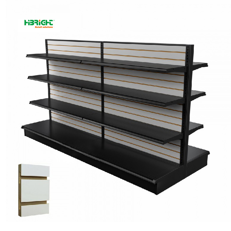 Multi-Layer Iron Commercial Grocery Store Heavy Duty Double Side Supermarket Shelving