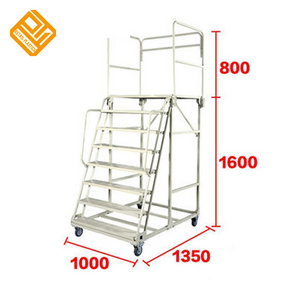 Industrial Mobile Platform Rolling Ladder with Safety Step