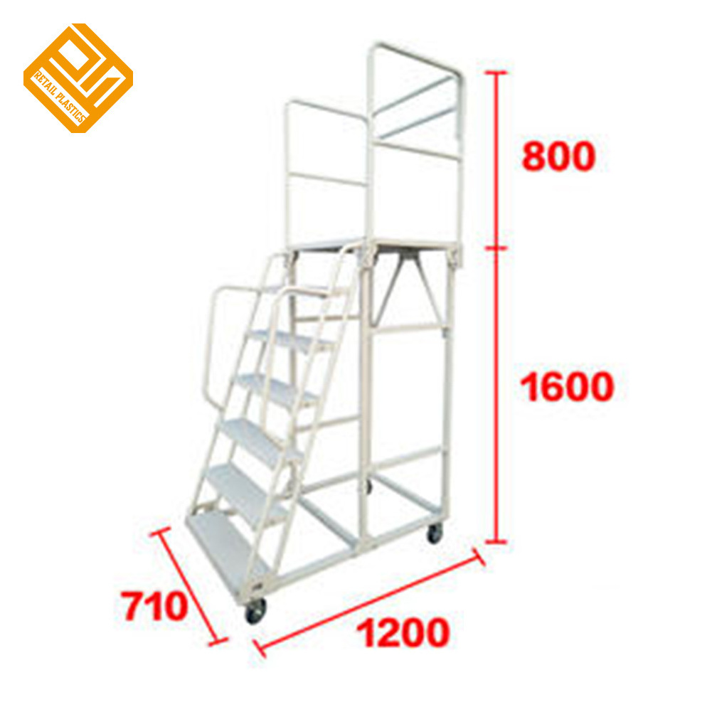 Industrial Mobile Platform Rolling Ladder with Safety Step