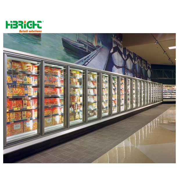 glass sliding door grocery store high capacity freezer supermarket island freezer