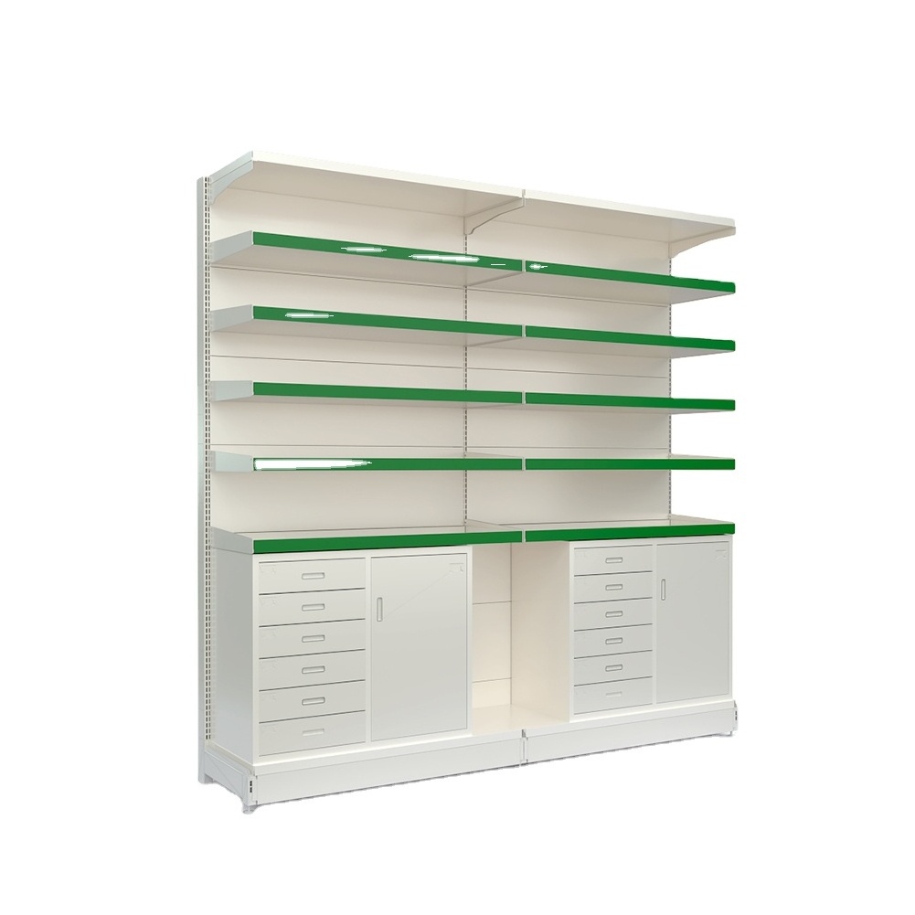 Display Stand Medical Display Rack Retail Store Dispensary Pharmacy Cabinet With Drawer Shelving Drugstore Furniture