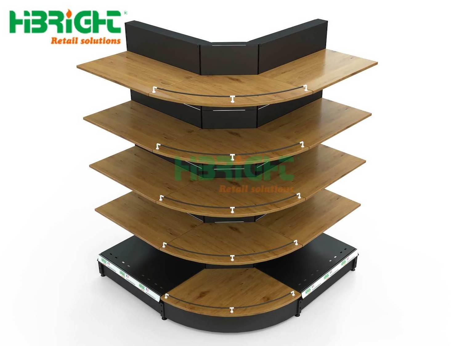 High Quality Double Sided Hardwood Gondola Convenience Store Supermarket Shelves