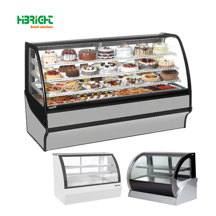 High Quality Commercial Air Cooling Cake Display Chiller Bakery Cake Display Cooler Showcase with Lights