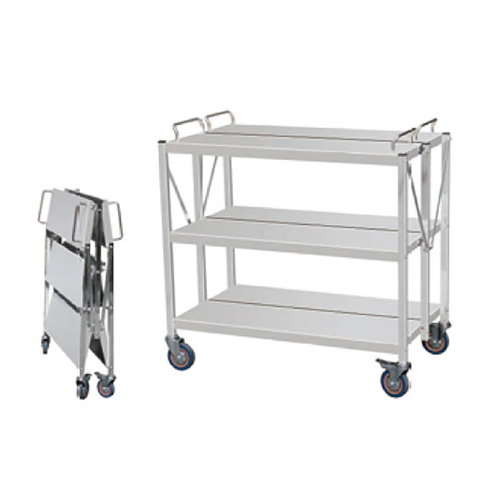 Easily Assembled Stainless Steel Large Capacity Folding Cart with 4 Universal Wheels