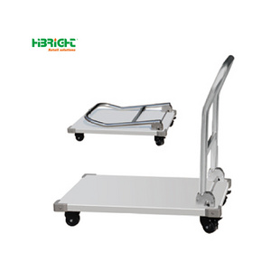 Easily Assembled Stainless Steel Large Capacity Folding Cart with 4 Universal Wheels