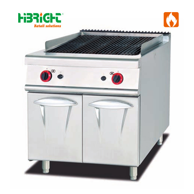 Commercial Stainless Steel 380V 8.6Kw Kitchen BBQ Meat Counter Top Electric Lava Rock Grills