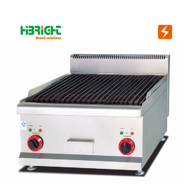 Commercial Stainless Steel 380V 8.6Kw Kitchen BBQ Meat Counter Top Electric Lava Rock Grills