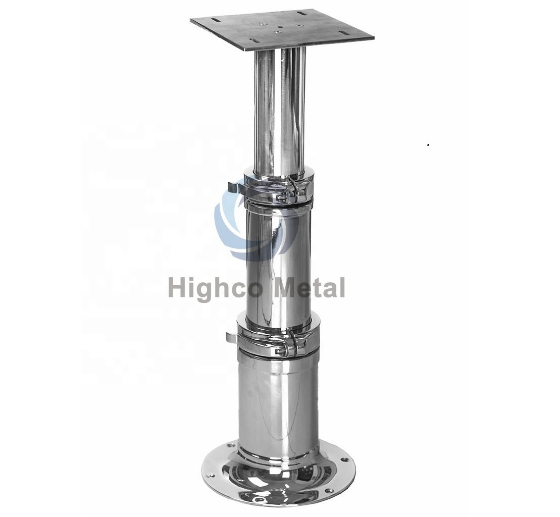 Stainless Steel boat seat adjustable gas strut lift table pedestal for boat yacht