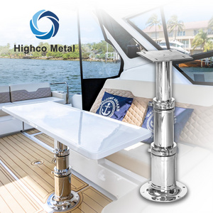 Stainless Steel Adjustable Lifting Yacht Table Leg Boat Seat Triple Stage Boat Table Pedestal