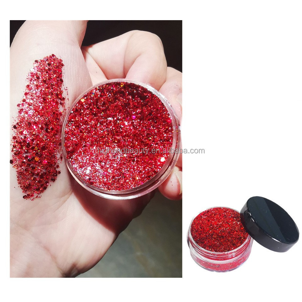 Cosmetic Chunky Glitter Gel for Face Body Hair Glitter Mixed with Clear Glue