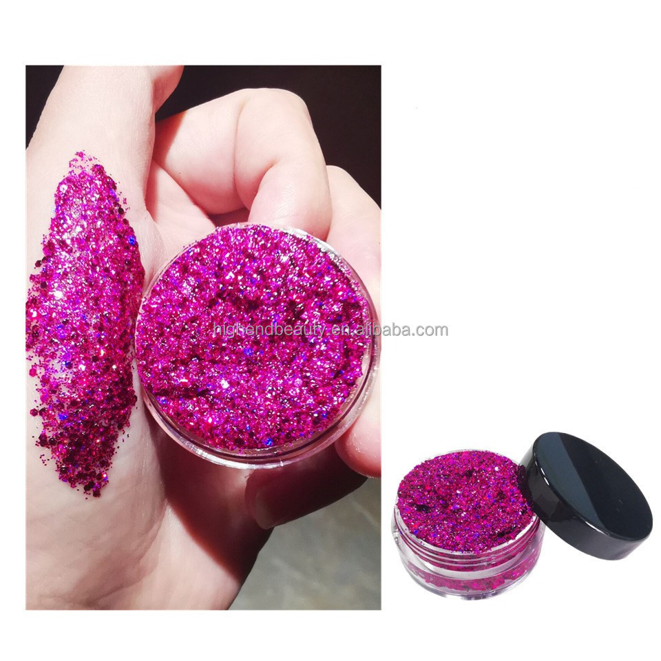 Cosmetic Chunky Glitter Gel for Face Body Hair Glitter Mixed with Clear Glue