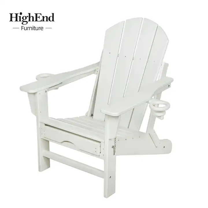 High end Outdoor furniture Minimalist backrest garden chair Plastic wood Side table Adirondack Lounge Chair set