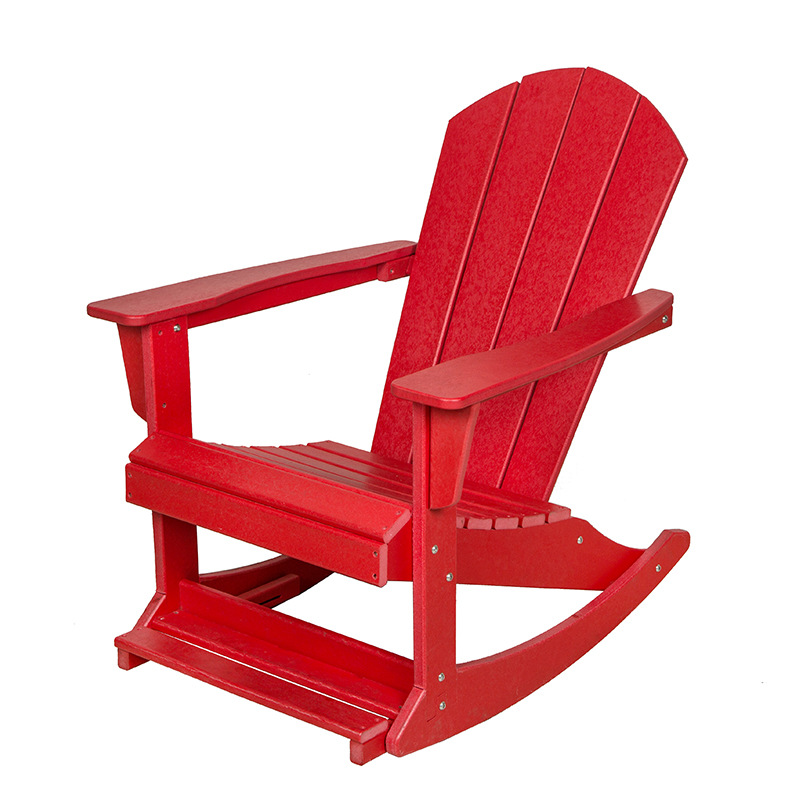 All Weather Outdoor Furniture HDPE Plastic Adirondack Chair Fade Resistant Waterproof Easy Maintenance Adirondack Rocking Chair