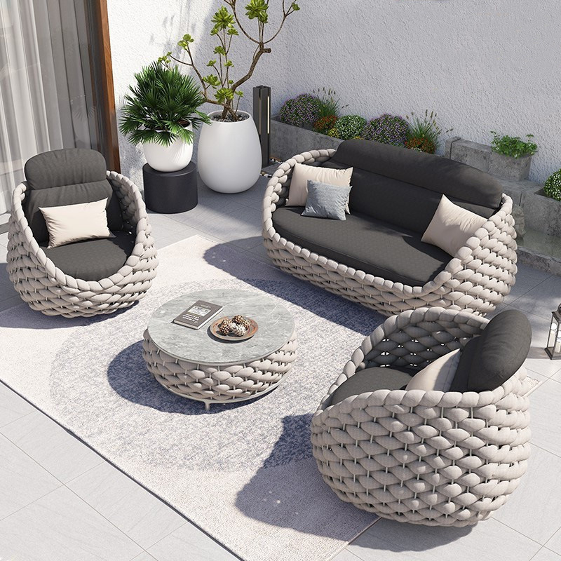 High-end Leisure Garden Furniture Patio Outdoor Furniture Set Rope Sofa Lounge Chair set