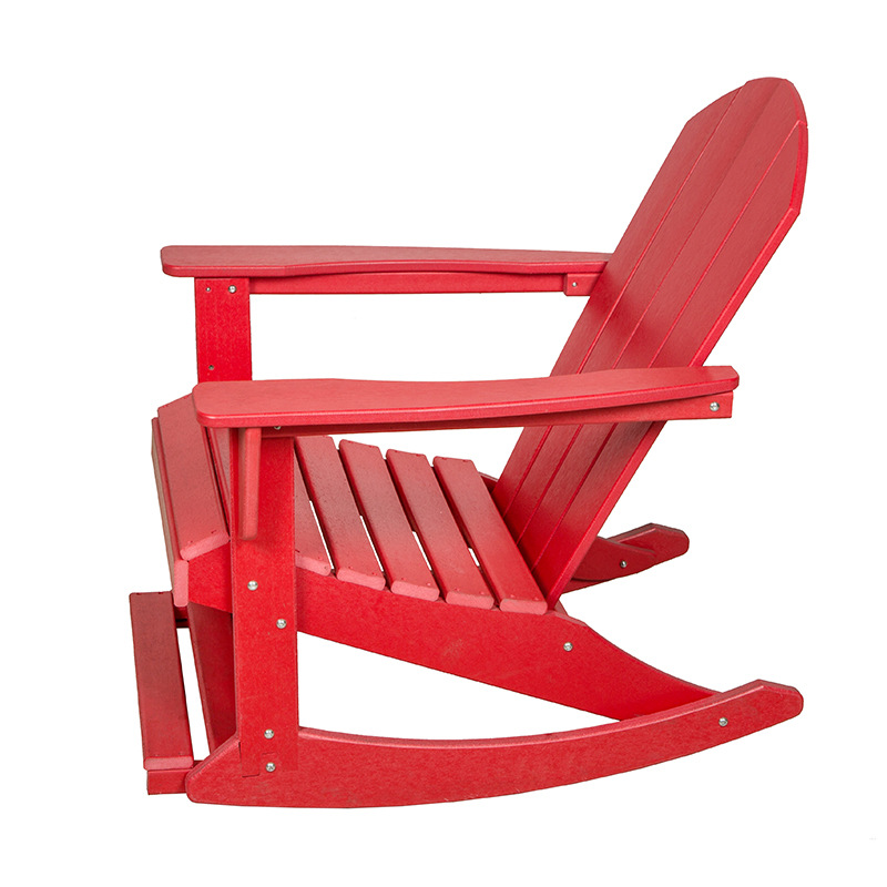 All Weather Outdoor Furniture HDPE Plastic Adirondack Chair Fade Resistant Waterproof Easy Maintenance Adirondack Rocking Chair