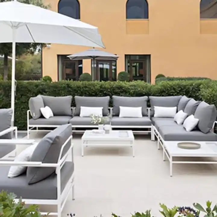 Modern custom furniture lounge set outdoor hot sale aluminum garden sofa set luxury modern U shaped outdoor sectional