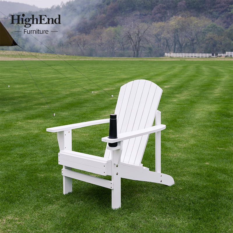 Affordable price Outdoor China Fir Adirondack Chair Patio Beach Chair Wood Adirondack Deck Chairs With Cup Holder