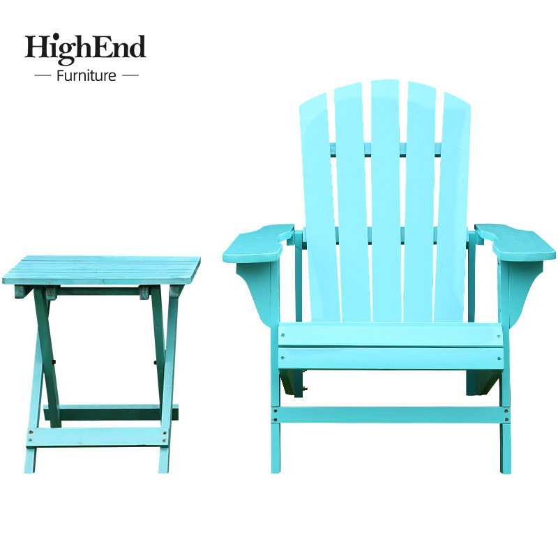 Factory wholesale furniture Courtyard Garden Camping Muskoka Chair Outdoor use Chinese fir Adirondack Chair table set