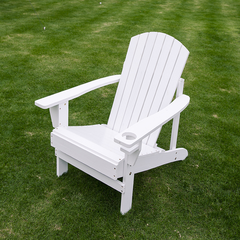 Affordable price Outdoor China Fir Adirondack Chair Patio Beach Chair Wood Adirondack Deck Chairs With Cup Holder